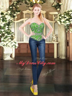 Modern Green Sleeveless Tulle Lace Up Quinceanera Dresses for Military Ball and Sweet 16 and Quinceanera