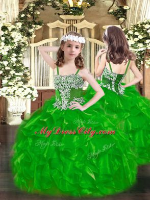 Sleeveless Lace Up Floor Length Beading and Ruffles 15 Quinceanera Dress