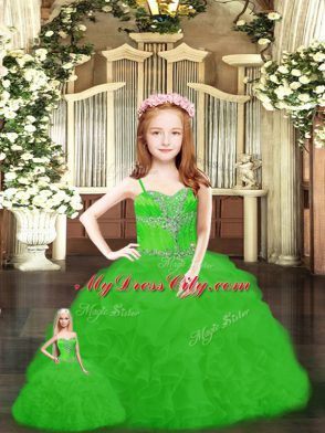 Ball Gowns Sweet 16 Quinceanera Dress Green Sweetheart Tulle Sleeveless Floor Length Lace Up