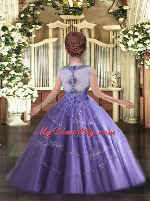 Admirable Olive Green Sleeveless Tulle Zipper Little Girls Pageant Dress for Party and Quinceanera