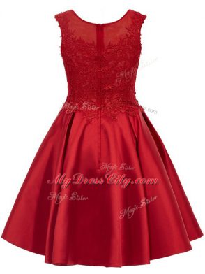Discount Lace Bridesmaids Dress Wine Red Zipper Sleeveless Mini Length