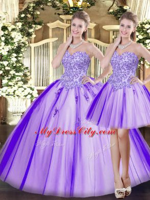 Low Price Floor Length Lavender Sweet 16 Dresses Sweetheart Sleeveless Lace Up