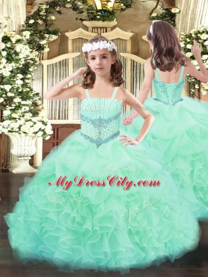 Best Selling Ball Gowns Sweet 16 Quinceanera Dress Apple Green Sweetheart Tulle Sleeveless Floor Length Lace Up