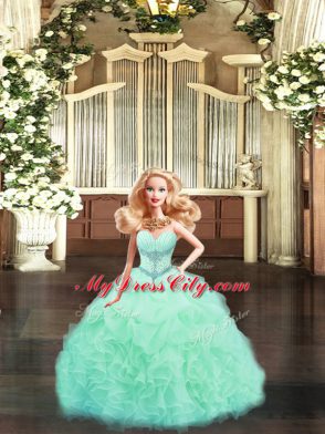 Best Selling Ball Gowns Sweet 16 Quinceanera Dress Apple Green Sweetheart Tulle Sleeveless Floor Length Lace Up