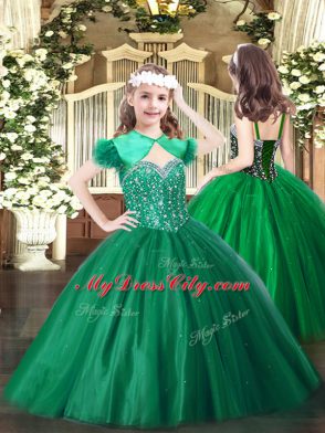 Ball Gowns Sweet 16 Quinceanera Dress Green Sweetheart Tulle Sleeveless Floor Length Lace Up