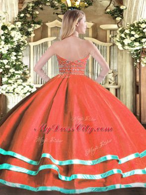 Hot Sale Sleeveless Zipper Floor Length Beading 15 Quinceanera Dress