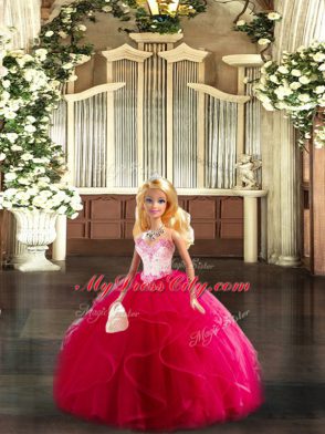 Adorable Sleeveless Beading and Ruffles Lace Up Quinceanera Dresses