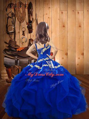 Excellent Floor Length Ball Gowns Sleeveless Eggplant Purple Kids Pageant Dress Lace Up