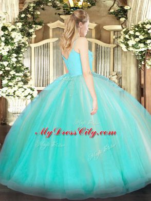Pretty 15 Quinceanera Dress Military Ball and Sweet 16 and Quinceanera with Ruffles Spaghetti Straps Sleeveless Zipper