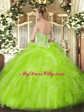 Flare Ball Gowns Ball Gown Prom Dress Fuchsia Sweetheart Organza Sleeveless Floor Length Lace Up