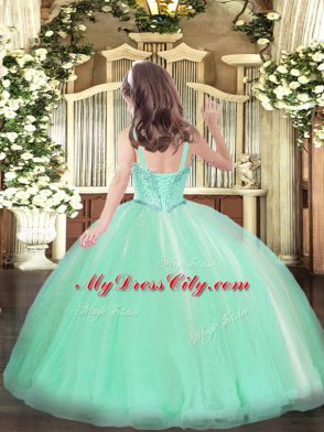 Elegant Light Yellow Sleeveless Tulle Lace Up Kids Formal Wear for Party and Quinceanera