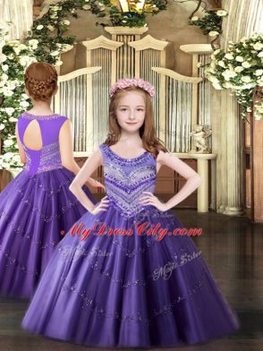 Floor Length Ball Gowns Sleeveless Eggplant Purple Quinceanera Dress Lace Up
