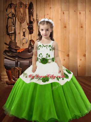Affordable Sleeveless Organza Lace Up Kids Formal Wear for Sweet 16 and Quinceanera
