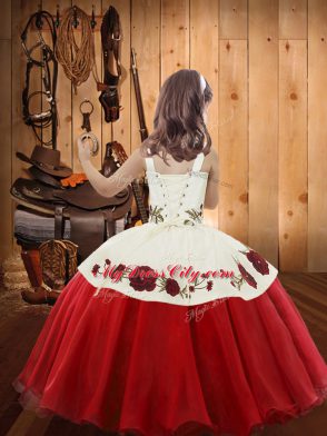 Affordable Sleeveless Organza Lace Up Kids Formal Wear for Sweet 16 and Quinceanera