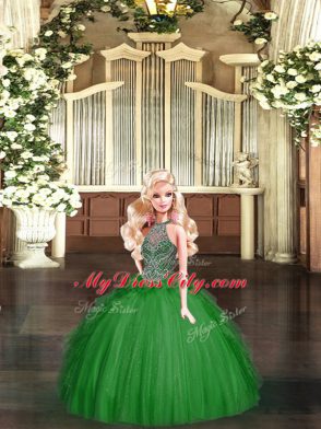 Stylish Tulle Sleeveless Floor Length 15 Quinceanera Dress and Beading and Ruffles