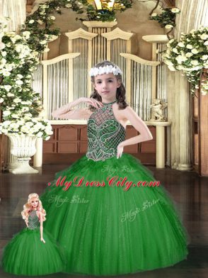 Stylish Tulle Sleeveless Floor Length 15 Quinceanera Dress and Beading and Ruffles