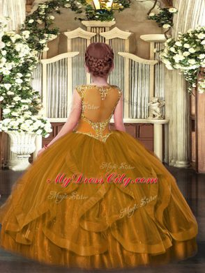 Fuchsia Sleeveless Tulle Zipper Kids Pageant Dress for Party and Quinceanera