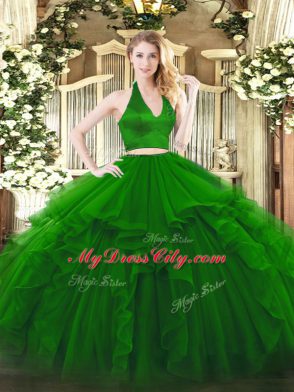 Hot Sale Organza Sleeveless Floor Length Quinceanera Gowns and Ruffles