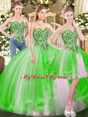 Custom Designed Sleeveless Beading Floor Length Sweet 16 Quinceanera Dress