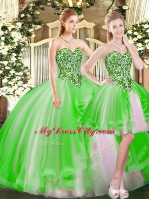Custom Designed Sleeveless Beading Floor Length Sweet 16 Quinceanera Dress