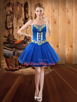 Chic Multi-color Sweetheart Neckline Embroidery Sweet 16 Dress Sleeveless Lace Up