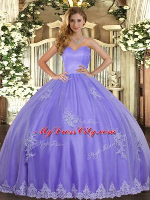 Sleeveless Lace Up Floor Length Beading and Appliques Ball Gown Prom Dress