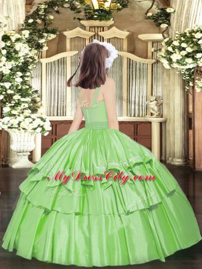 Fuchsia Scoop Zipper Beading Little Girl Pageant Dress Sleeveless