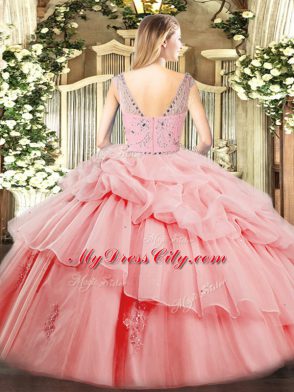 Low Price Bateau Sleeveless Zipper 15 Quinceanera Dress Lilac Tulle