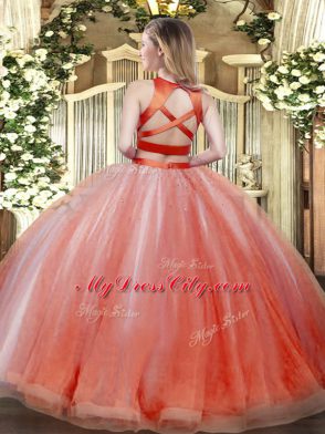 Stunning Sleeveless Ruffles Criss Cross 15th Birthday Dress