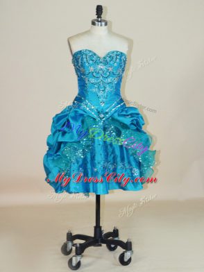 Amazing Mini Length Ball Gowns Sleeveless Teal Prom Dress Lace Up