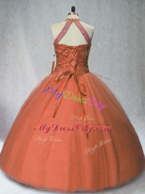 Tulle Sleeveless Floor Length Quinceanera Dresses and Beading