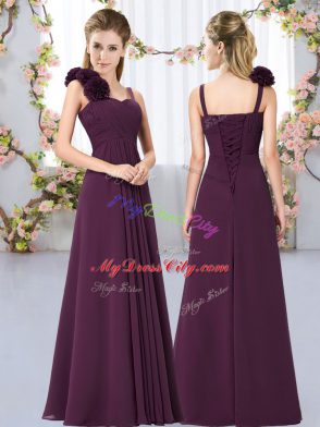 Charming Sleeveless Hand Made Flower Lace Up Wedding Party Dress