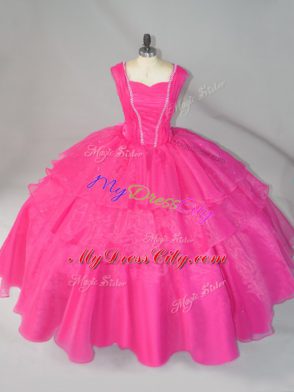 Exceptional Sleeveless Lace Up Floor Length Beading Quinceanera Dress