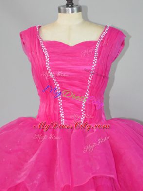 Exceptional Sleeveless Lace Up Floor Length Beading Quinceanera Dress
