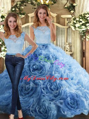 Sleeveless Zipper Floor Length Lace Quince Ball Gowns