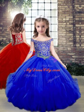 Floor Length Ball Gowns Sleeveless Royal Blue Quinceanera Dress Lace Up
