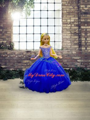 Floor Length Ball Gowns Sleeveless Royal Blue Quinceanera Dress Lace Up