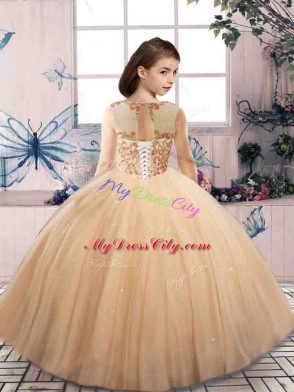 Watermelon Red Sleeveless Floor Length Beading Lace Up Pageant Dress for Teens