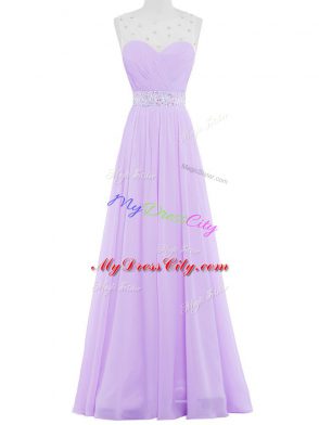 Chiffon Scoop Sleeveless Backless Beading Dress for Prom in Lavender