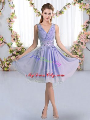 Sleeveless Beading Zipper Bridesmaid Dresses