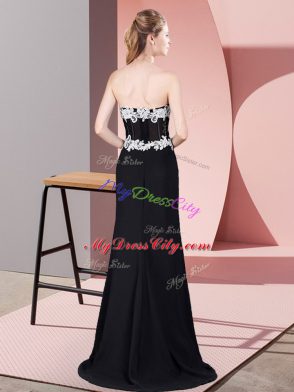 Dramatic Navy Blue Sleeveless Floor Length Lace and Appliques Zipper Junior Homecoming Dress