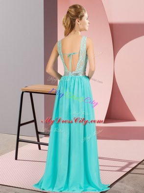 Floor Length Yellow Green Prom Dresses V-neck Sleeveless Zipper