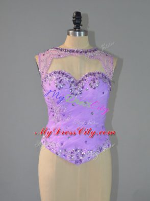 Lavender Sleeveless Beading and Ruffles Quinceanera Dresses