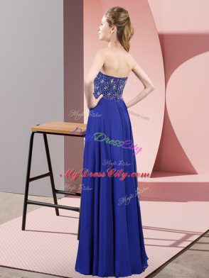 Sleeveless Zipper Floor Length Beading Junior Homecoming Dress