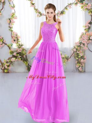 Eye-catching Sleeveless Zipper Floor Length Lace Quinceanera Court Dresses