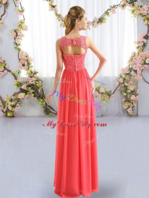 Eye-catching Sleeveless Zipper Floor Length Lace Quinceanera Court Dresses