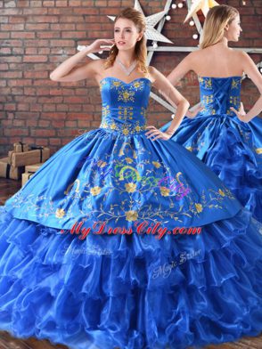 Sleeveless Embroidery Quinceanera Dress