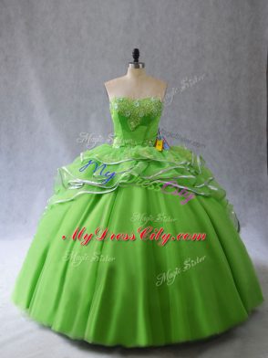 Brush Train Ball Gowns Ball Gown Prom Dress Sweetheart Tulle Sleeveless Lace Up