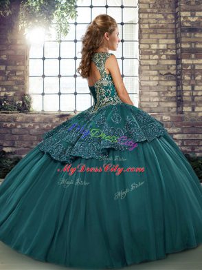 Glorious Purple Quince Ball Gowns Military Ball and Sweet 16 and Quinceanera with Beading and Appliques Straps Sleeveless Lace Up