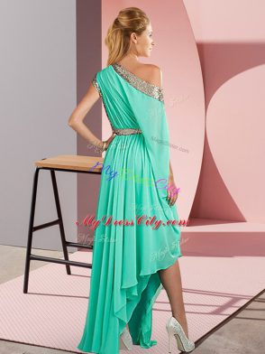Modern Lavender Side Zipper One Shoulder Sequins Evening Wear Chiffon Sleeveless